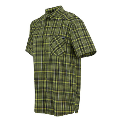 Nephrite Green-Black - Side - Regatta Mens Begarno Checked Short-Sleeved Shirt