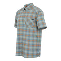 Glacier-Stormy Weather-Fox - Side - Regatta Mens Begarno Checked Short-Sleeved Shirt