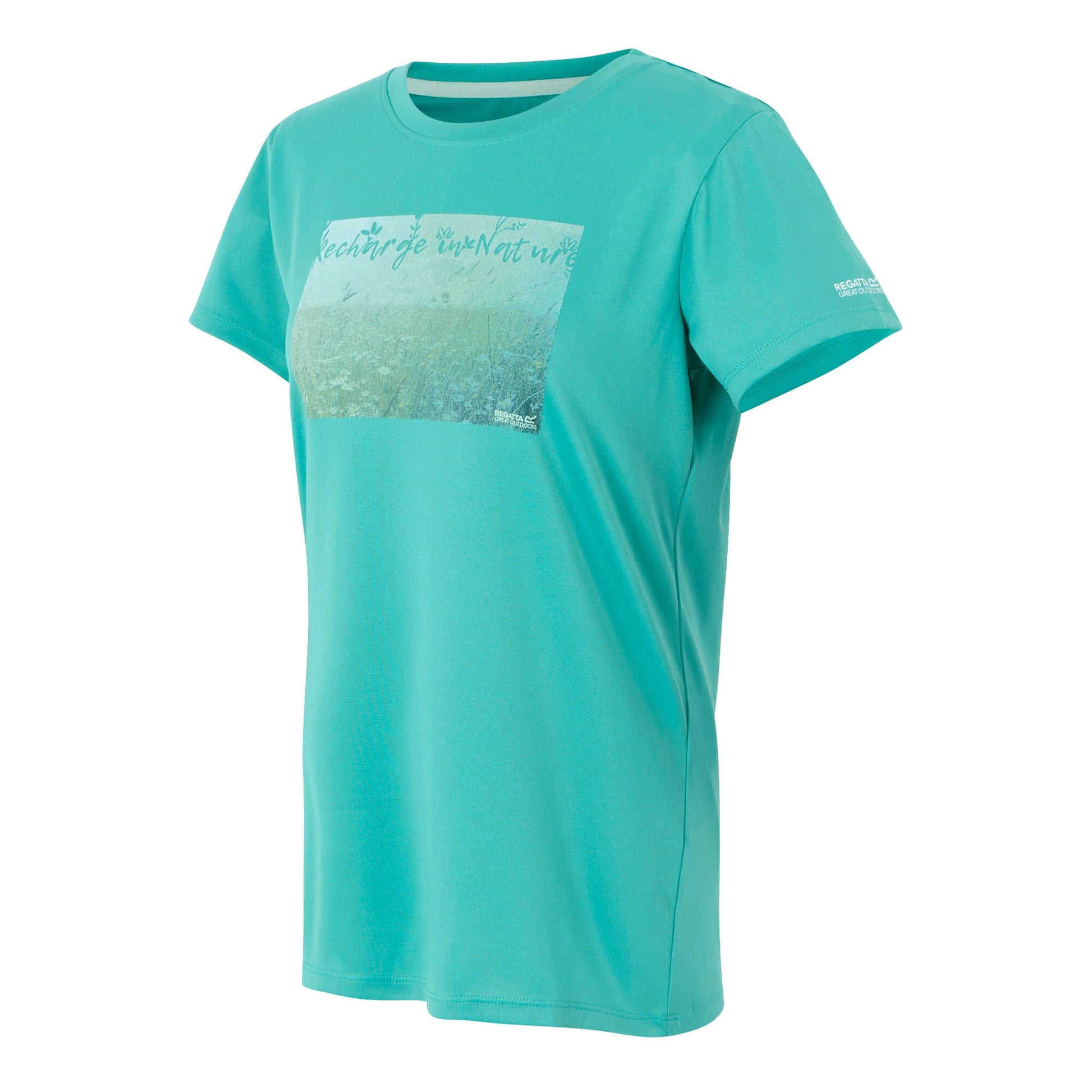 Turquoise - Side - Regatta Womens-Ladies Fingal IX Grass T-Shirt
