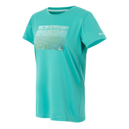 Turquoise - Side - Regatta Womens-Ladies Fingal IX Grass T-Shirt