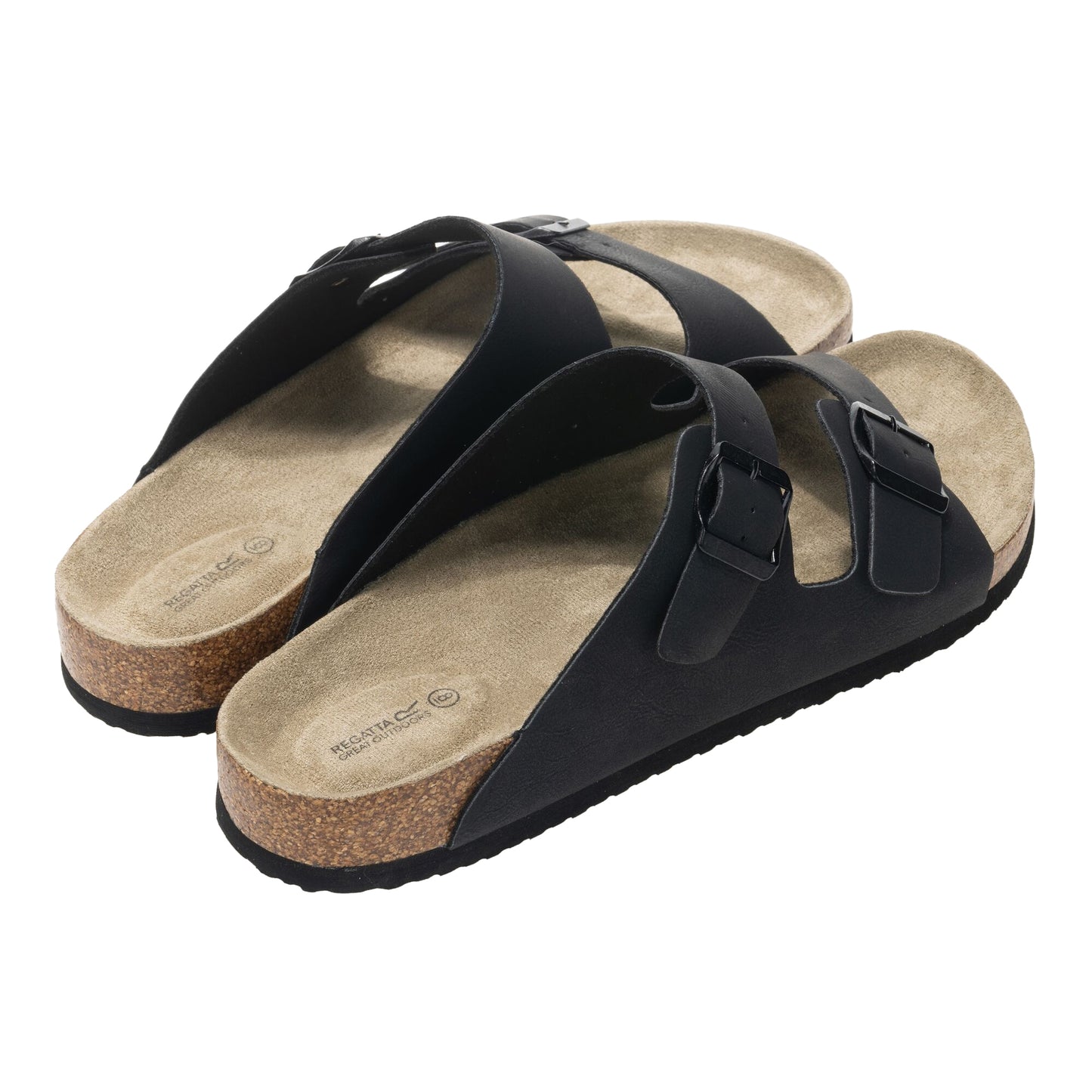 Black - Back - Regatta Mens Asby Double Strap Sandals
