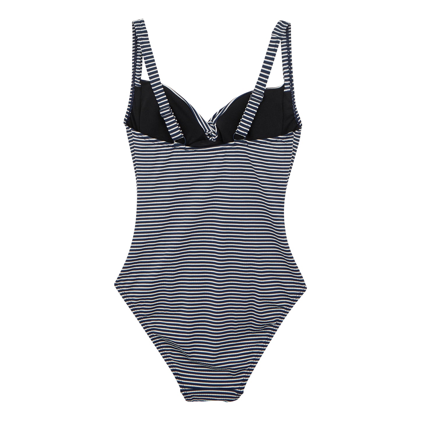 Navy-White - Back - Regatta Womens-Ladies Sakari Seeksucker Tummy Control One Piece Swimsuit