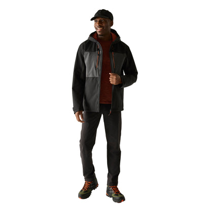 Ash-Black - Pack Shot - Regatta Mens Maland II Waterproof Jacket