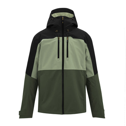 Sage-Black-Dark Khaki - Front - Regatta Mens Maland II Waterproof Jacket