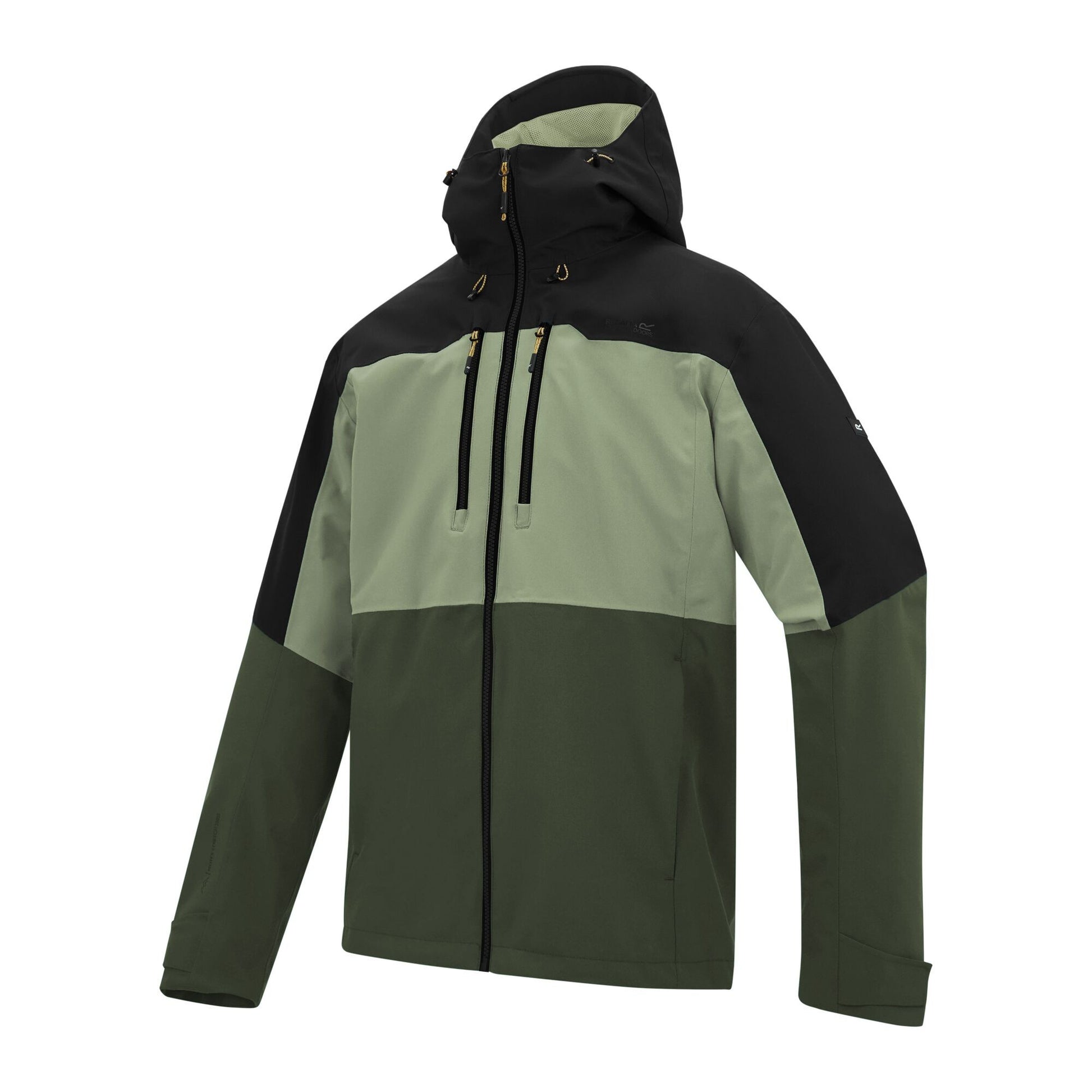 Sage-Black-Dark Khaki - Side - Regatta Mens Maland II Waterproof Jacket