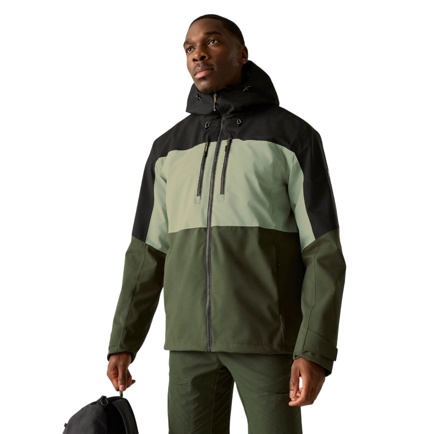 Sage-Black-Dark Khaki - Lifestyle - Regatta Mens Maland II Waterproof Jacket
