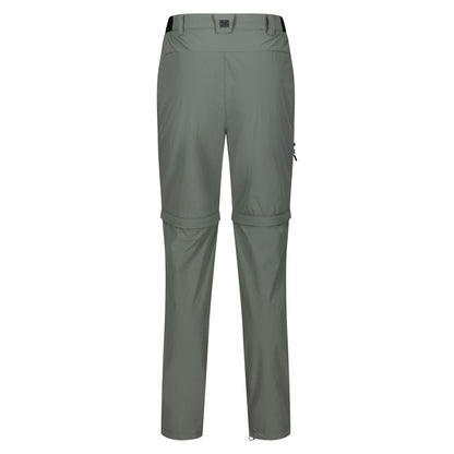 Agave Green - Back - Regatta Mens Travel Light Zip-Off Trousers
