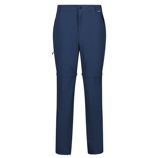 Moonlight Denim - Front - Regatta Mens Travel Light Zip-Off Trousers