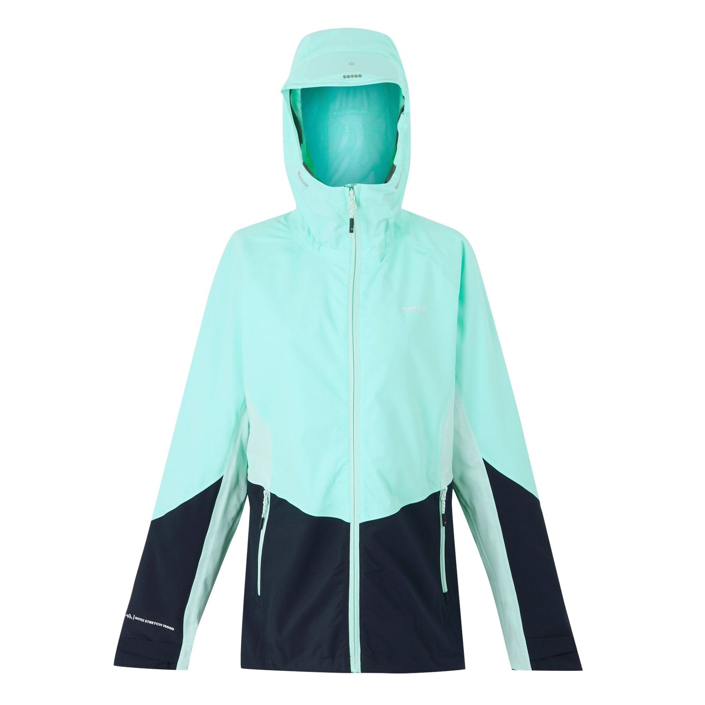 Aruba Blue-Navy-Icy Morn - Front - Regatta Womens-Ladies Raddick III Waterproof Jacket