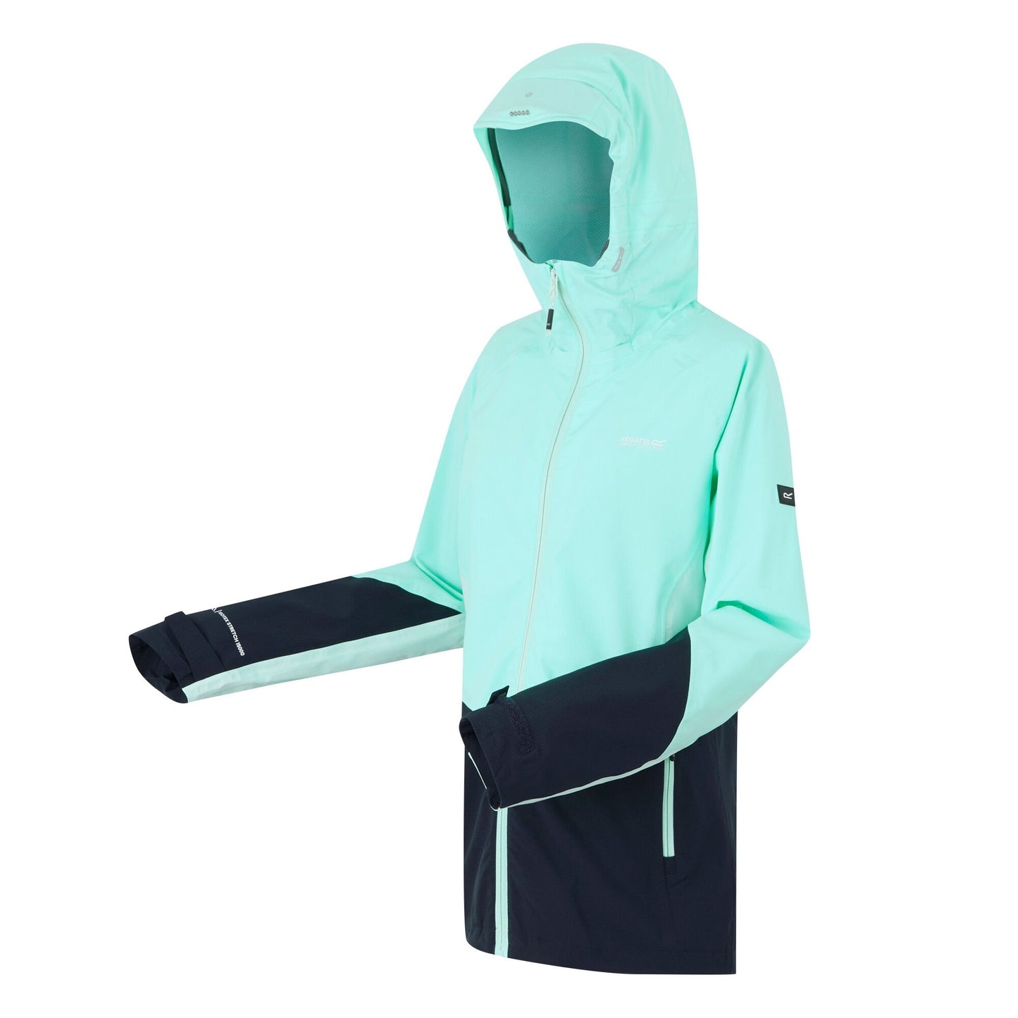 Aruba Blue-Navy-Icy Morn - Side - Regatta Womens-Ladies Raddick III Waterproof Jacket