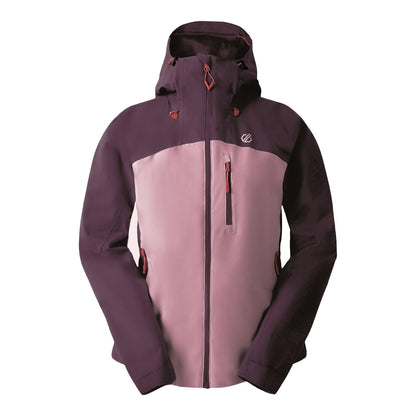 Deep Plum-Lilas - Front - Dare 2B Womens-Ladies Torrek II Colour Block Waterproof Jacket