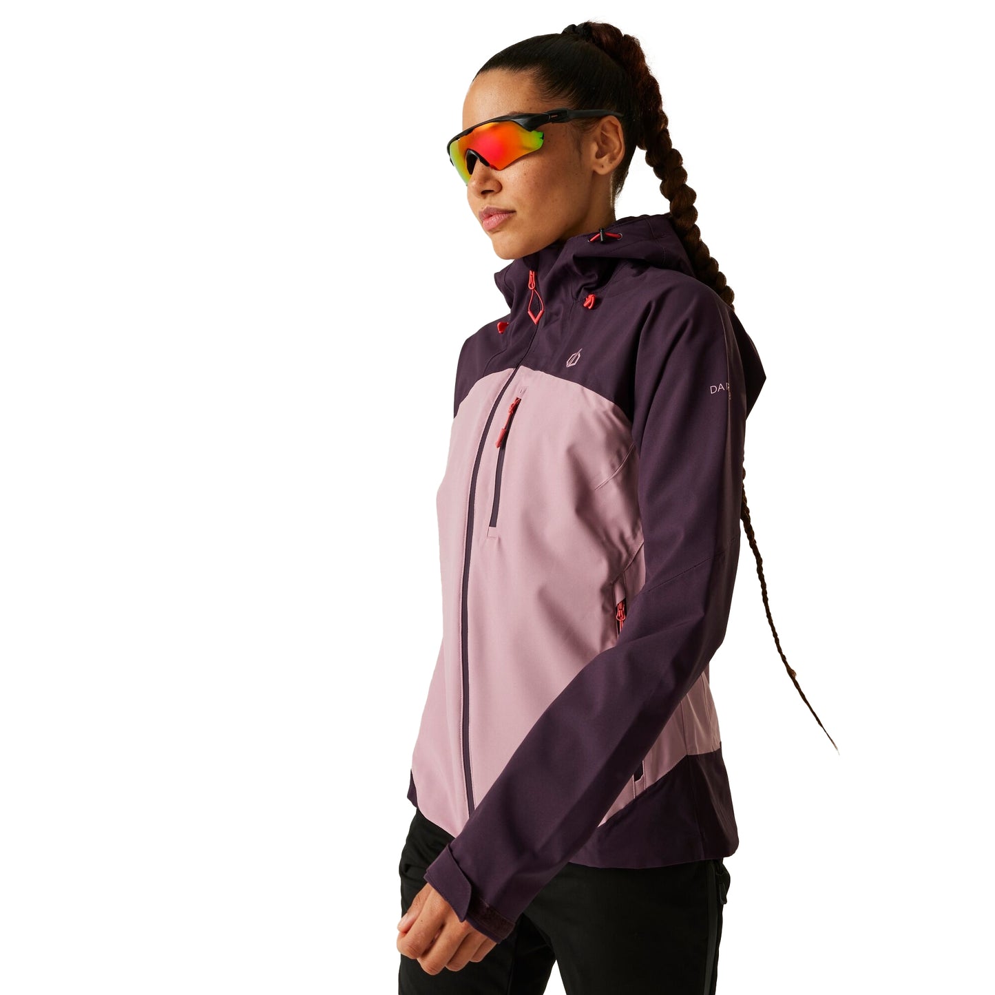 Deep Plum-Lilas - Lifestyle - Dare 2B Womens-Ladies Torrek II Colour Block Waterproof Jacket