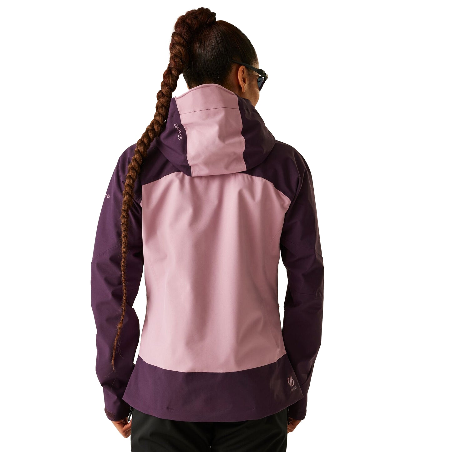 Deep Plum-Lilas - Pack Shot - Dare 2B Womens-Ladies Torrek II Colour Block Waterproof Jacket