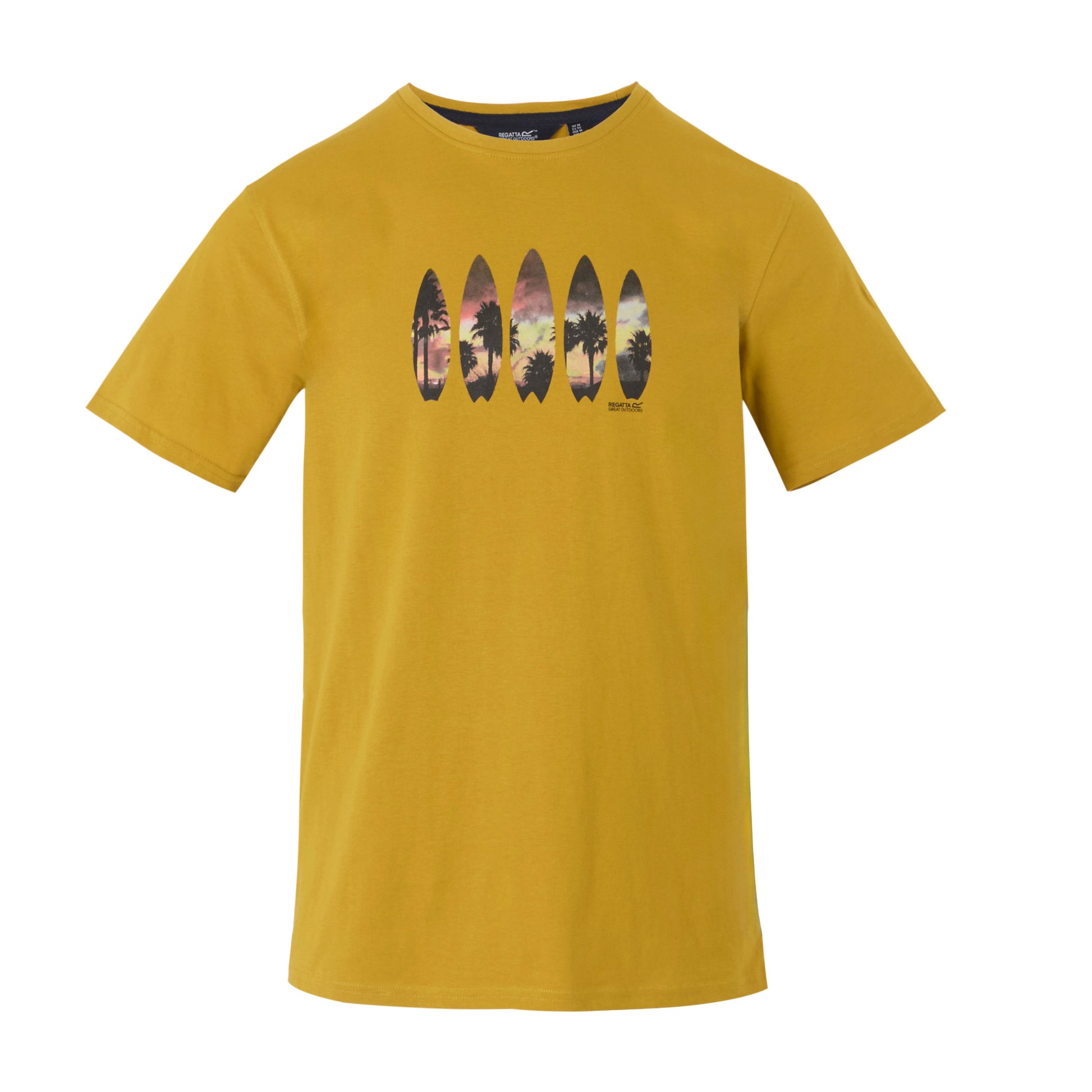 Mustard - Front - Regatta Mens Cline IX Surfboard T-Shirt