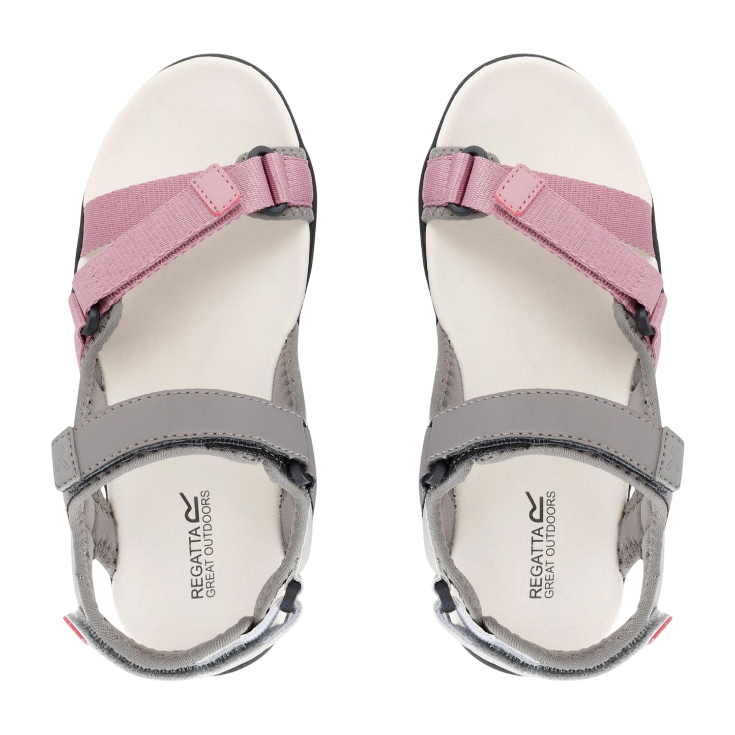 Grey-Lilas - Pack Shot - Regatta Womens-Ladies Santa Clara II Sandals
