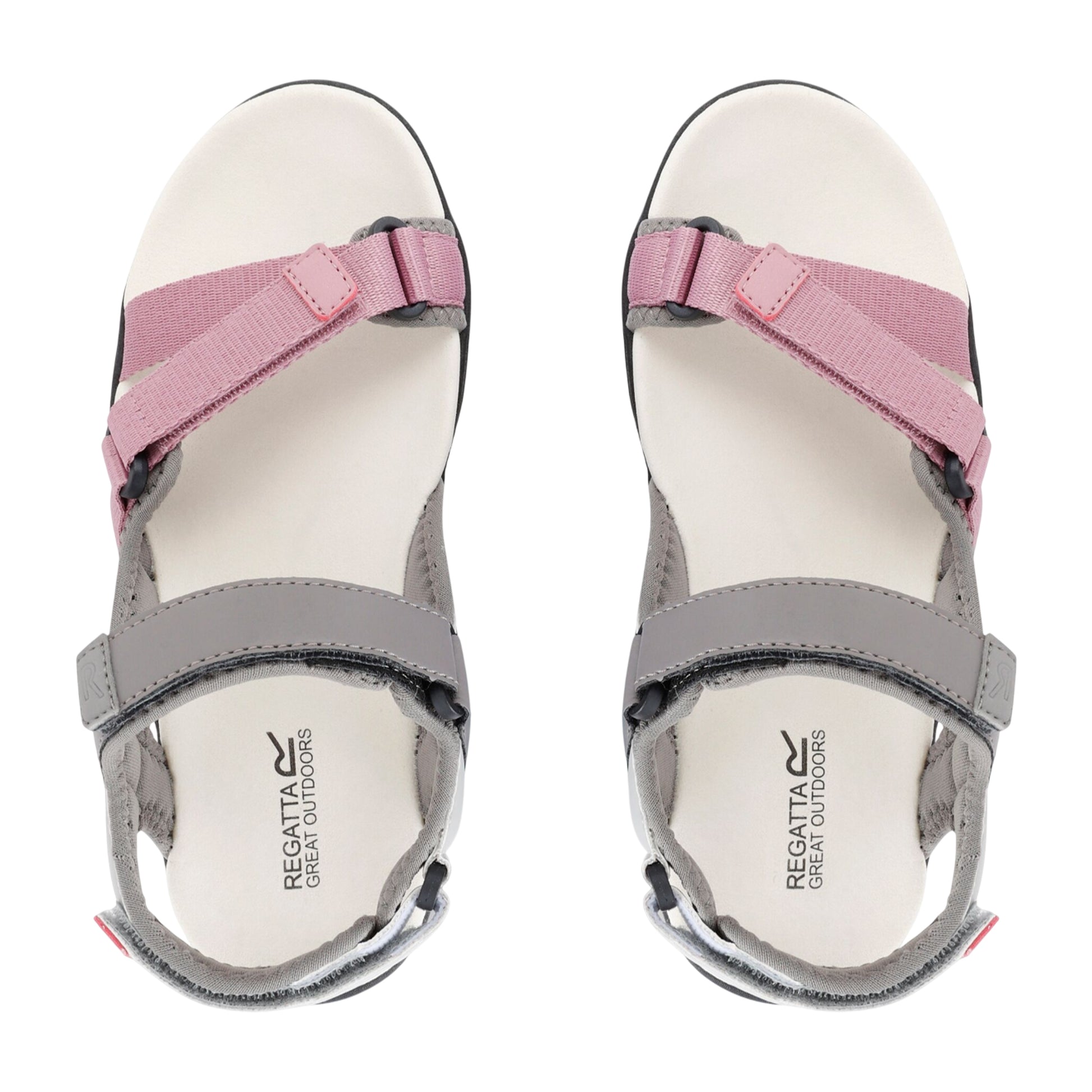 Grey-Lilas - Pack Shot - Regatta Womens-Ladies Santa Clara II Sandals