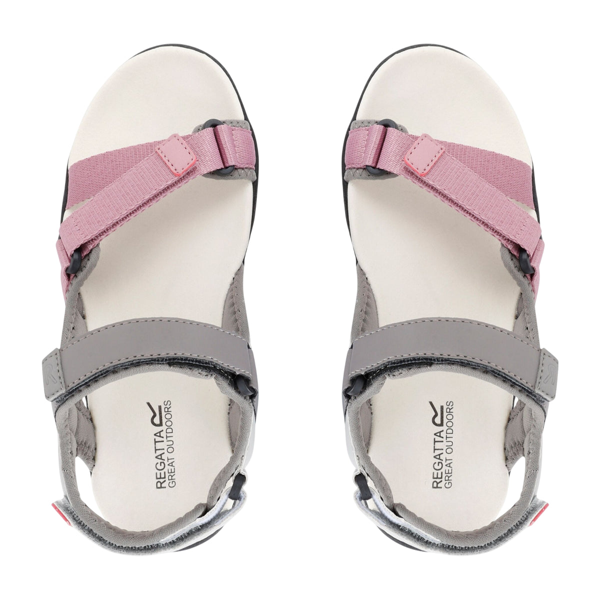 Grey-Lilas - Pack Shot - Regatta Womens-Ladies Santa Clara II Sandals