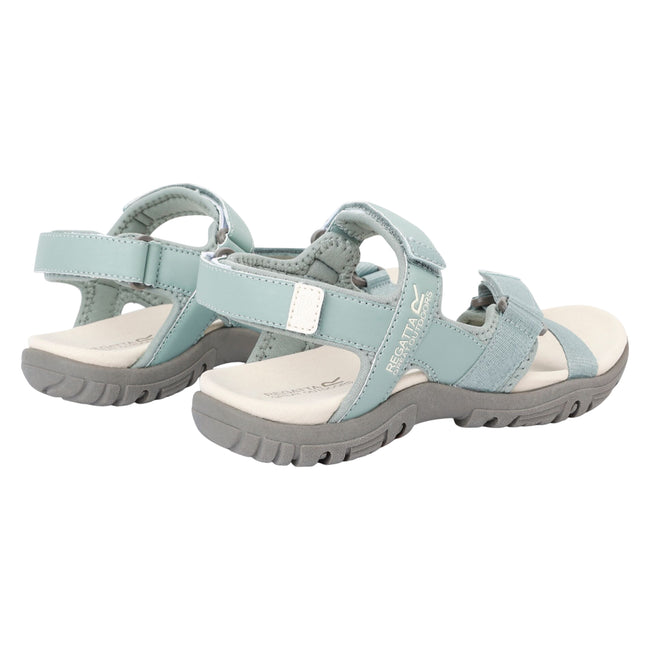 Glacier Green-Light Vanilla - Back - Regatta Womens-Ladies Santa Clara II Sandals