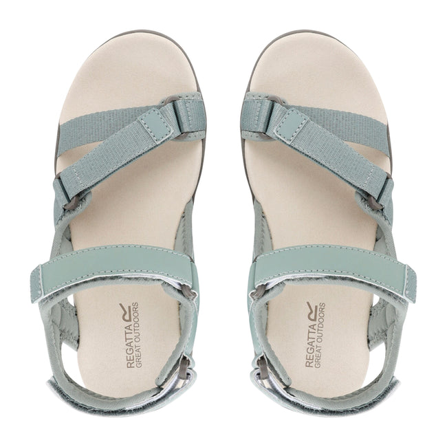 Glacier Green-Light Vanilla - Pack Shot - Regatta Womens-Ladies Santa Clara II Sandals