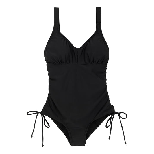 Black - Front - Regatta Womens-Ladies Alinae Plain One Piece Swimsuit