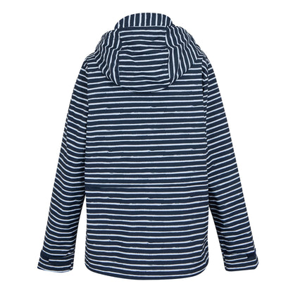 Navy-White - Back - Regatta Womens-Ladies Bayletta II Painterly Stripe Waterproof Jacket