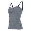Navy-White - Side - Regatta Womens-Ladies Aceana III Seeksucker Tankini Top