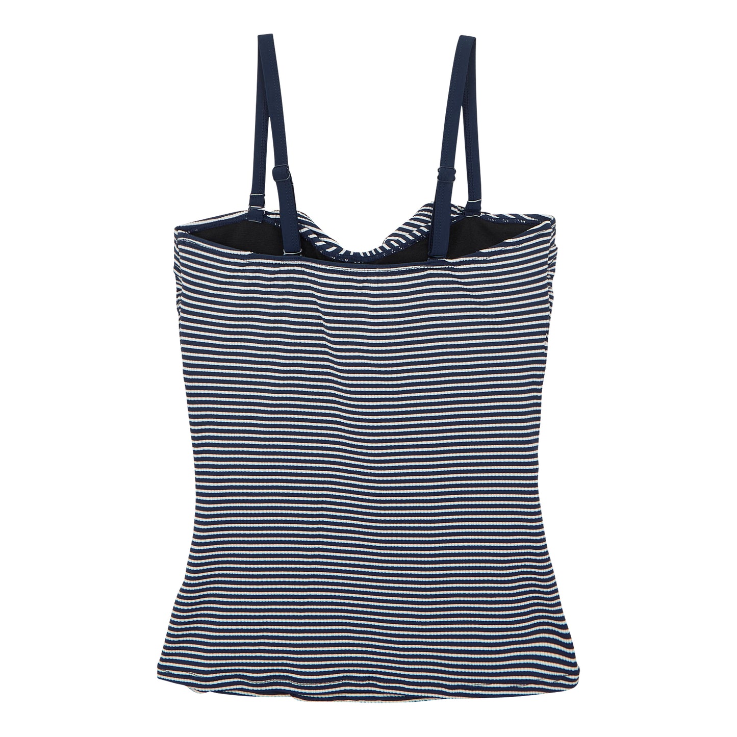 Navy-White - Back - Regatta Womens-Ladies Aceana III Seeksucker Tankini Top