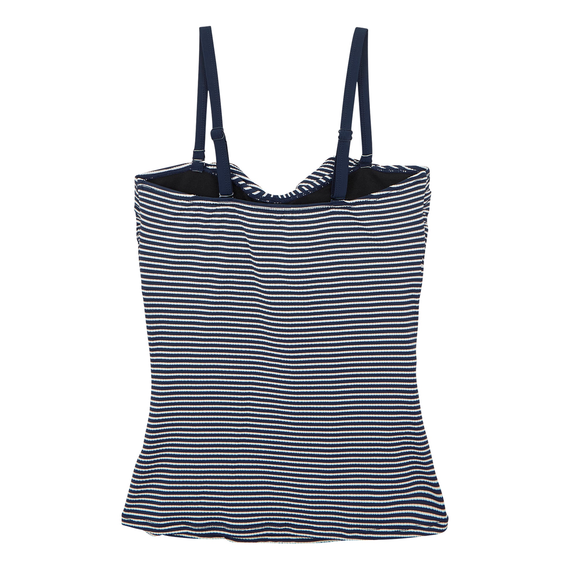 Navy-White - Back - Regatta Womens-Ladies Aceana III Seeksucker Tankini Top