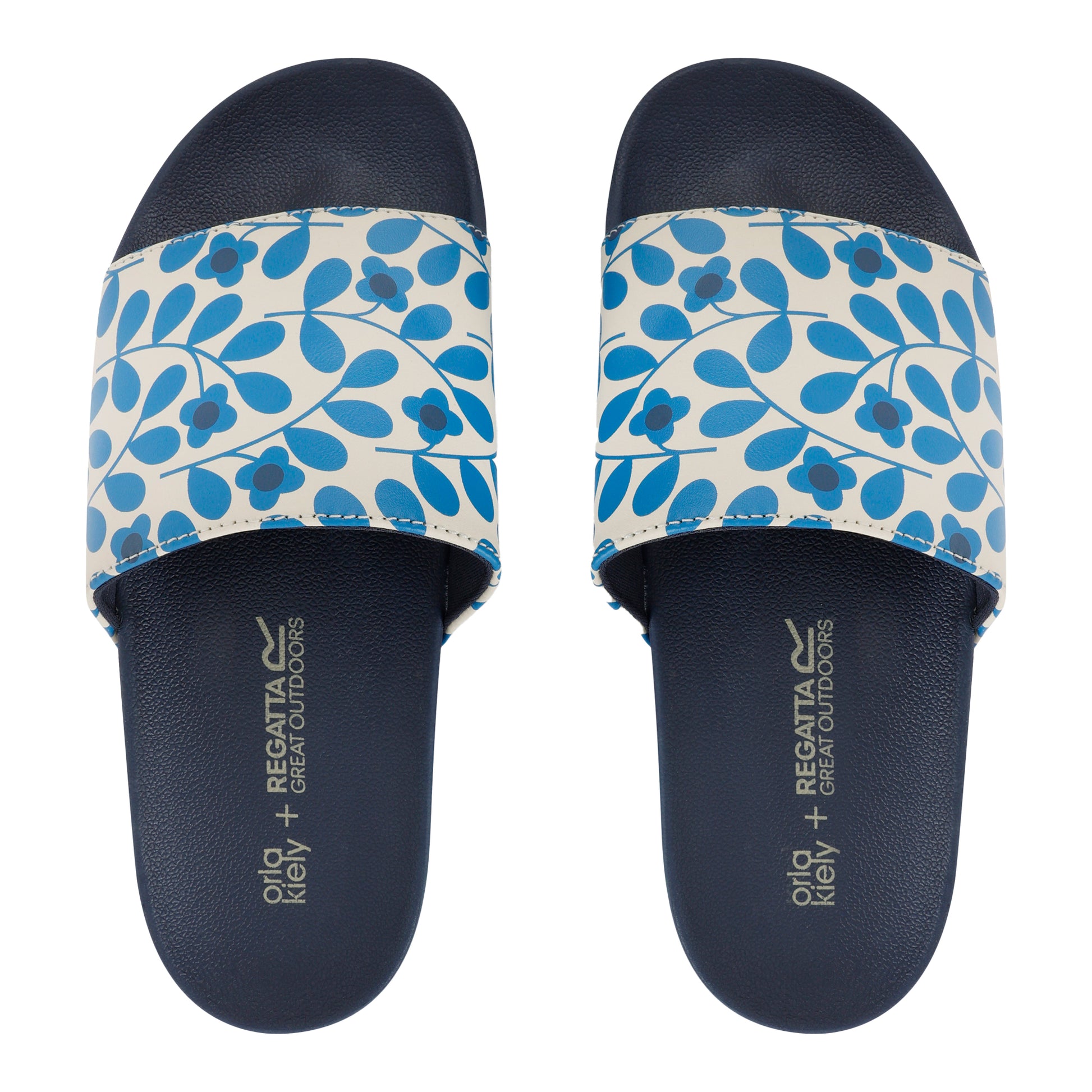 Blue - Lifestyle - Regatta Womens-Ladies Orla Kiely Jasmine Flower Sliders
