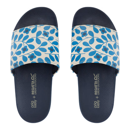 Blue - Lifestyle - Regatta Womens-Ladies Orla Kiely Jasmine Flower Sliders