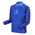 Olympian Blue-Elysium Blue-Blue - Side - Regatta Childrens-Kids Hoku II Camo Swim Top