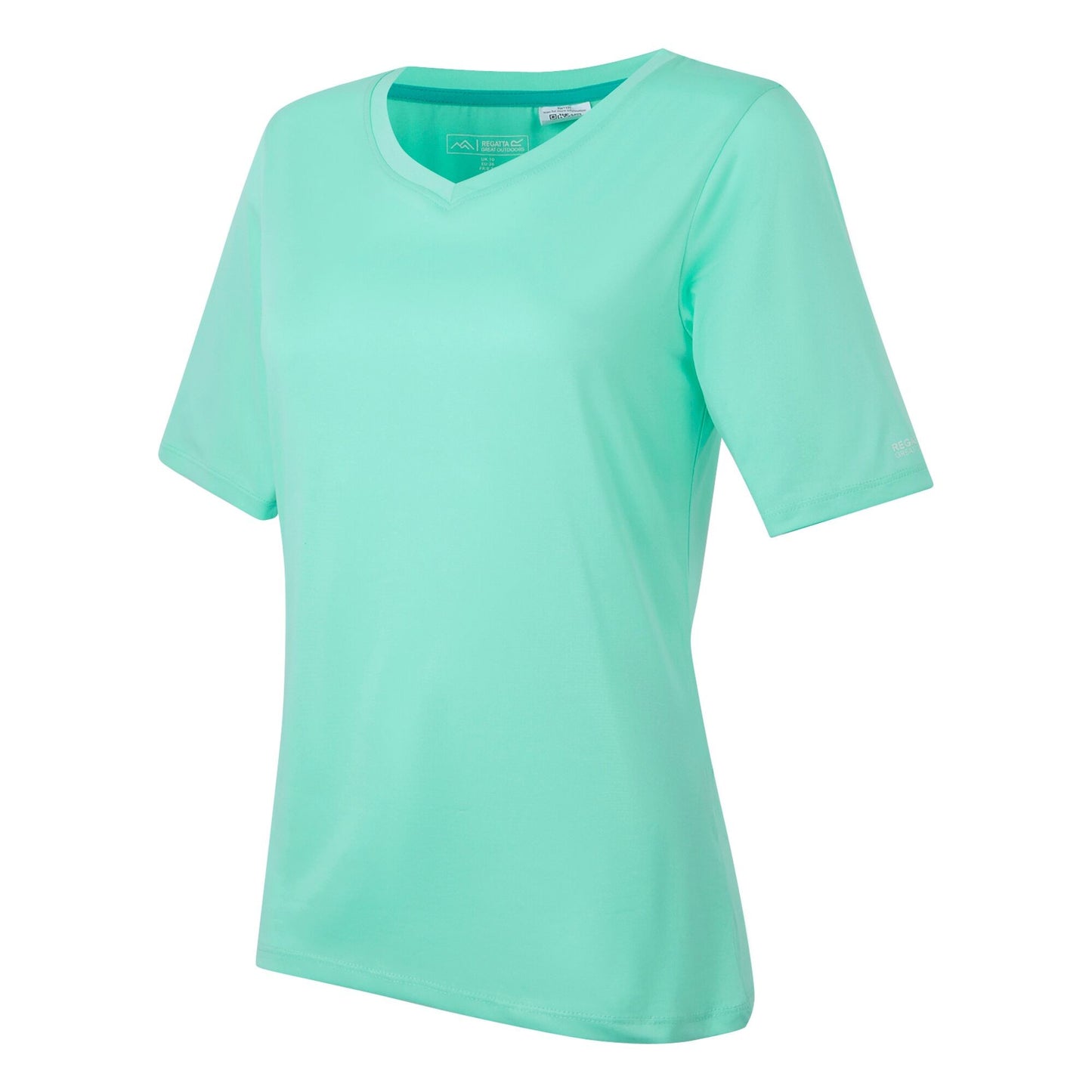 Aruba Blue - Side - Regatta Womens-Ladies Fingal II V Neck T-Shirt