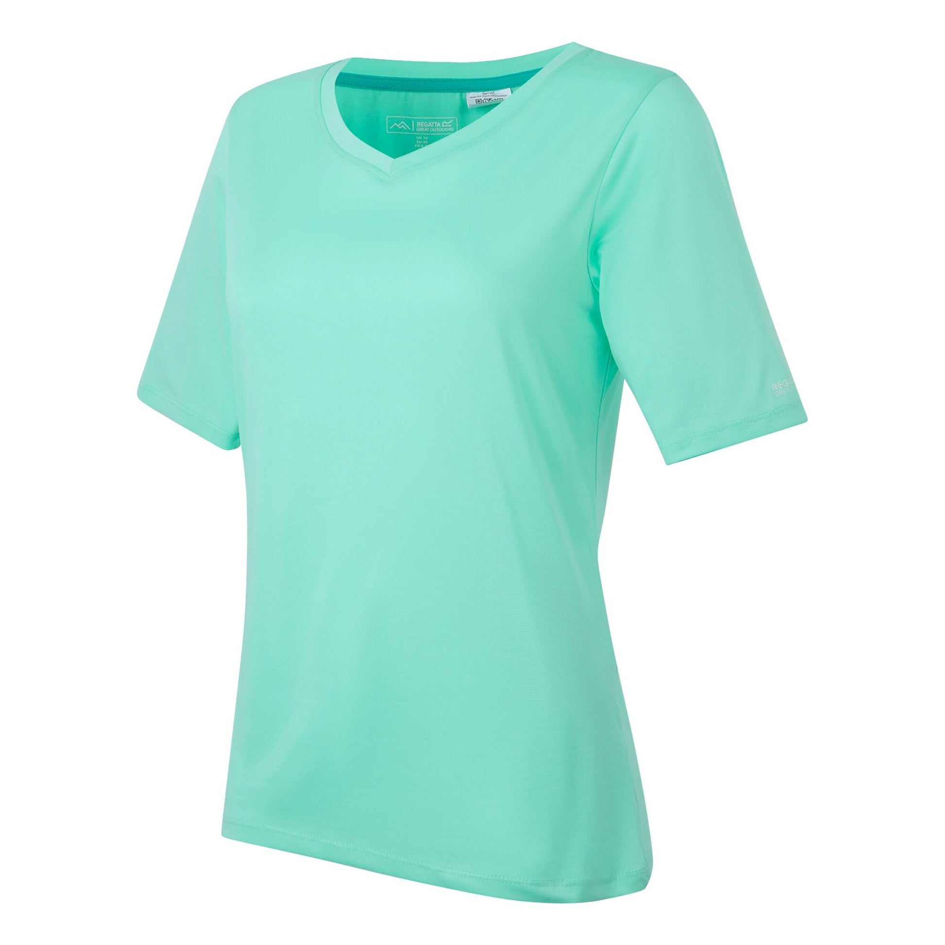 Aruba Blue - Side - Regatta Womens-Ladies Fingal II V Neck T-Shirt