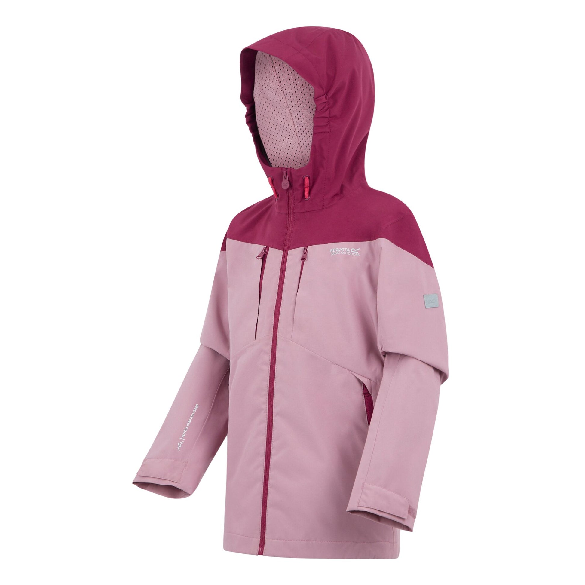 Lilas-Beaujolais - Side - Regatta Childrens-Kids Highton VI Waterproof Jacket