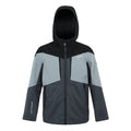 Seal Grey-Cloudy Grey-Black - Front - Regatta Childrens-Kids Highton VI Waterproof Jacket