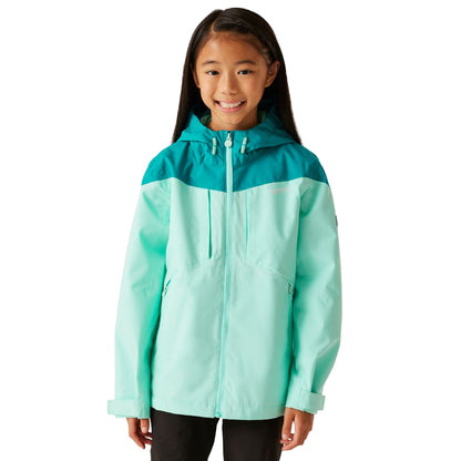 Aruba Blue-Exotic Plume-Icy Morn - Lifestyle - Regatta Childrens-Kids Highton VI Waterproof Jacket