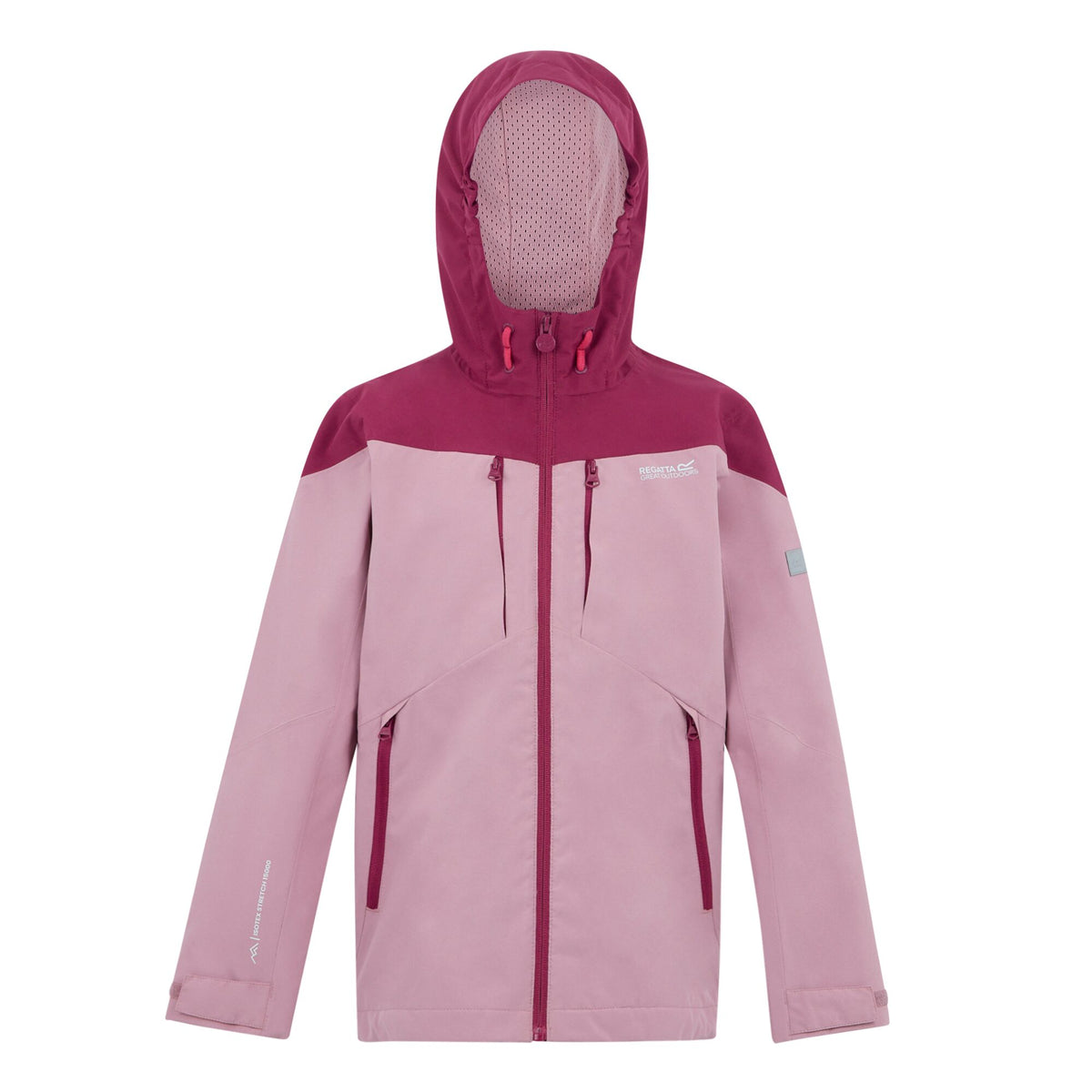 Lilas-Beaujolais - Front - Regatta Childrens-Kids Highton VI Waterproof Jacket
