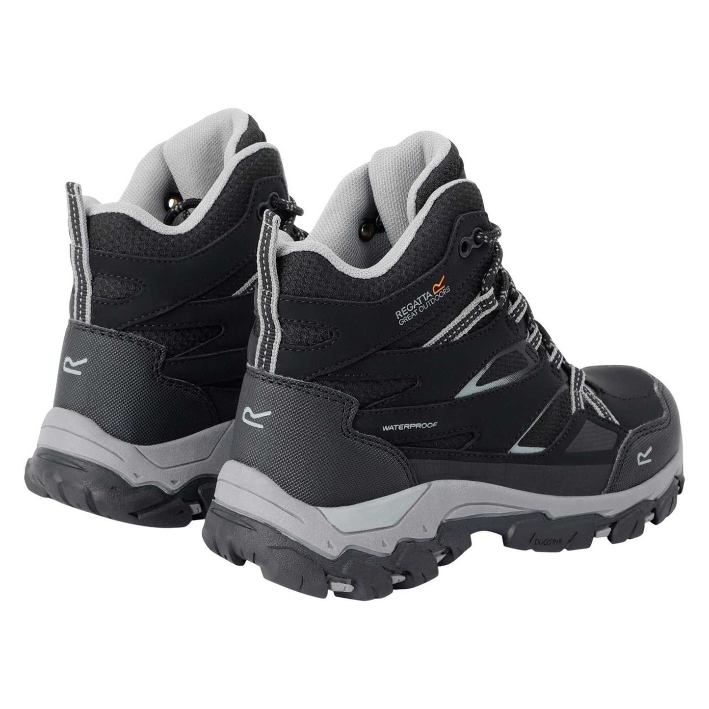 Black-Dark Steel - Back - Regatta Childrens-Kids Holcombe III Walking Boots