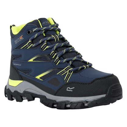 Navy-Lime Punch - Back - Regatta Childrens-Kids Holcombe III Walking Boots