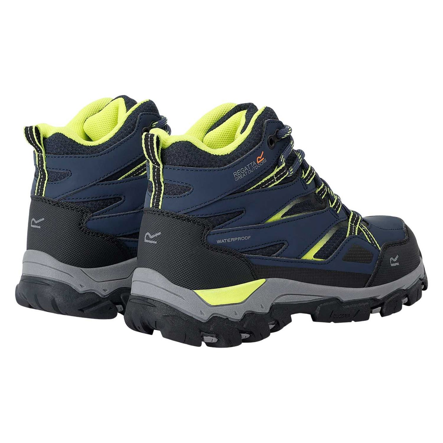 Navy-Lime Punch - Side - Regatta Childrens-Kids Holcombe III Walking Boots