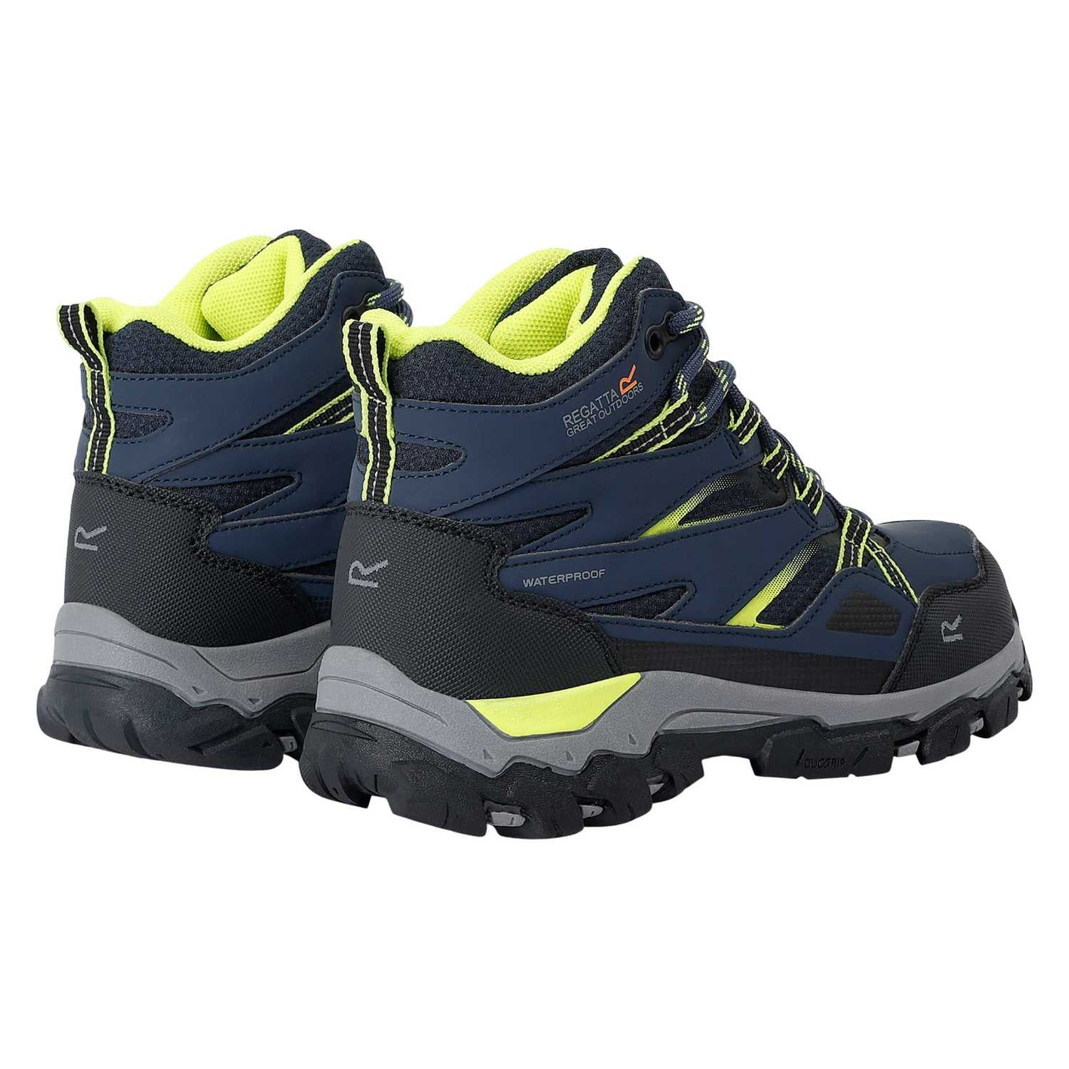 Navy-Lime Punch - Side - Regatta Childrens-Kids Holcombe III Walking Boots