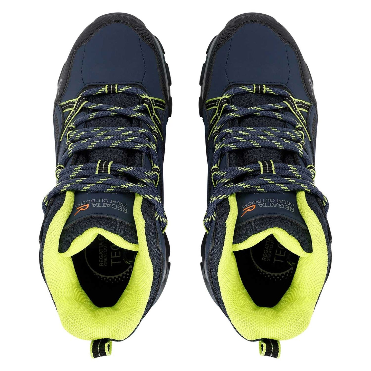 Navy-Lime Punch - Pack Shot - Regatta Childrens-Kids Holcombe III Walking Boots
