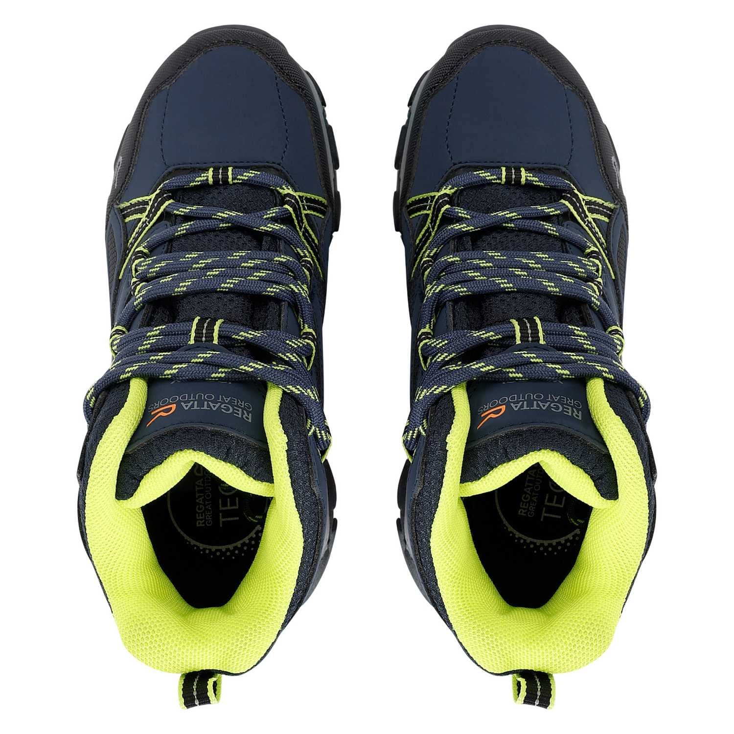 Navy-Lime Punch - Pack Shot - Regatta Childrens-Kids Holcombe III Walking Boots