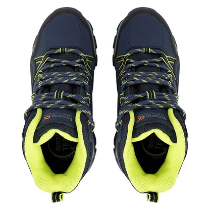 Navy-Lime Punch - Pack Shot - Regatta Childrens-Kids Holcombe III Walking Boots