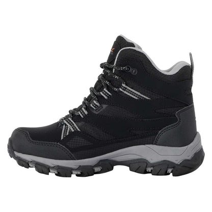Black-Dark Steel - Side - Regatta Childrens-Kids Holcombe III Walking Boots