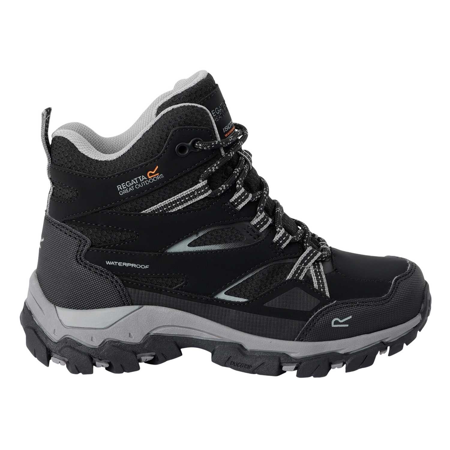 Black-Dark Steel - Lifestyle - Regatta Childrens-Kids Holcombe III Walking Boots