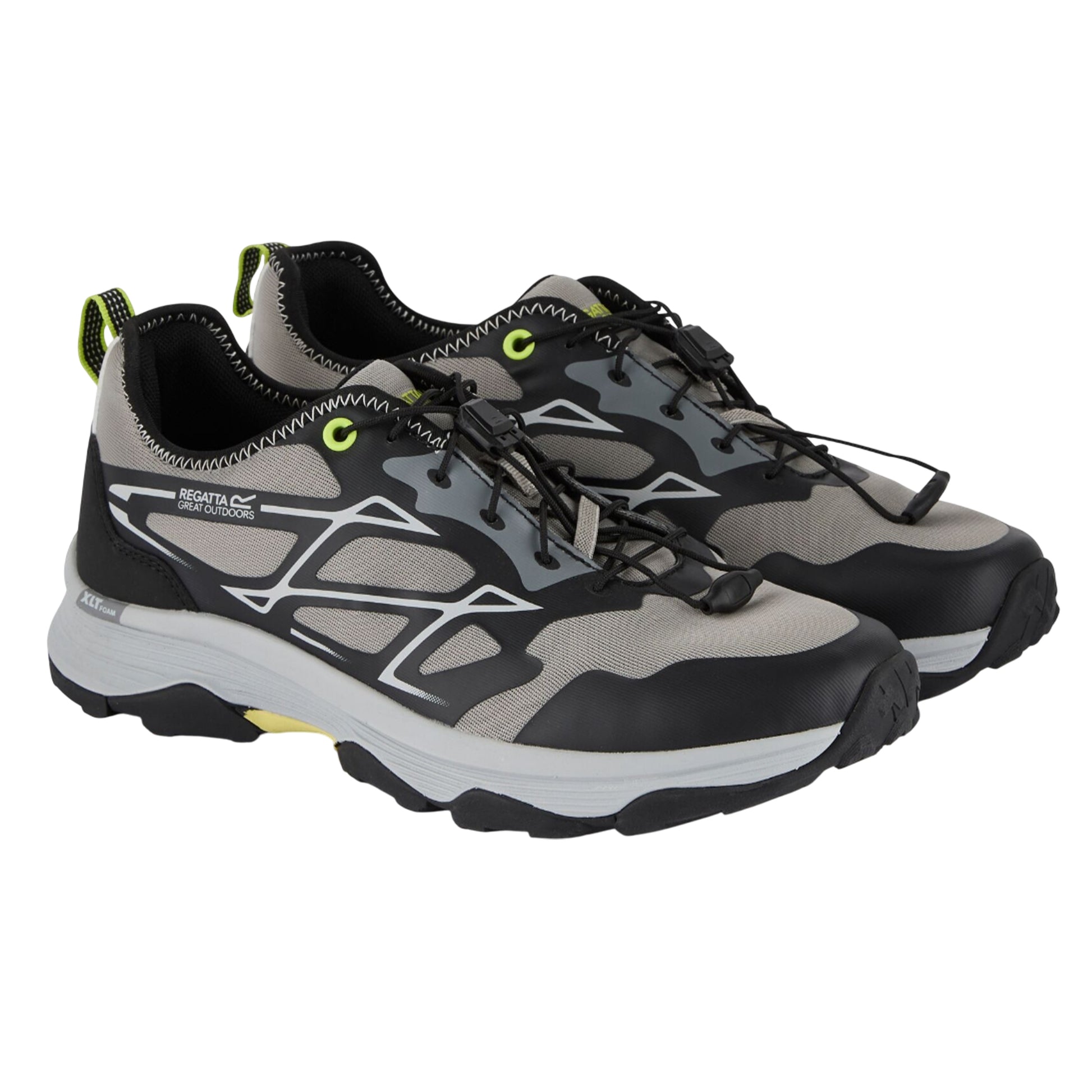Grey-Black-Lime - Front - Regatta Mens Blaze Trainers
