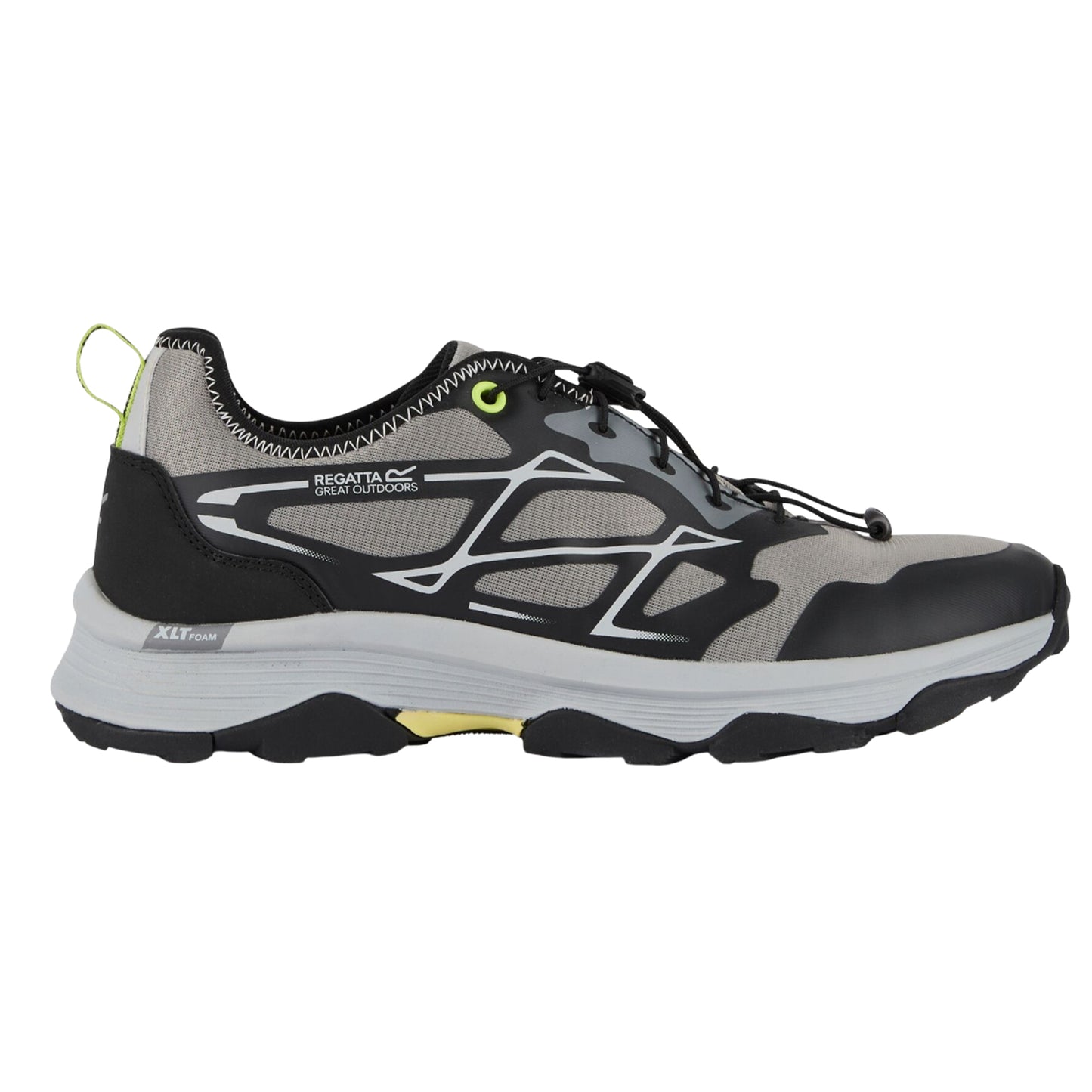 Grey-Black-Lime - Side - Regatta Mens Blaze Trainers