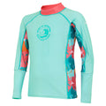 Aruba Blue-Peach Bloom-Tropical - Side - Regatta Childrens-Kids Hoku II Tropical Leaves Swim Top