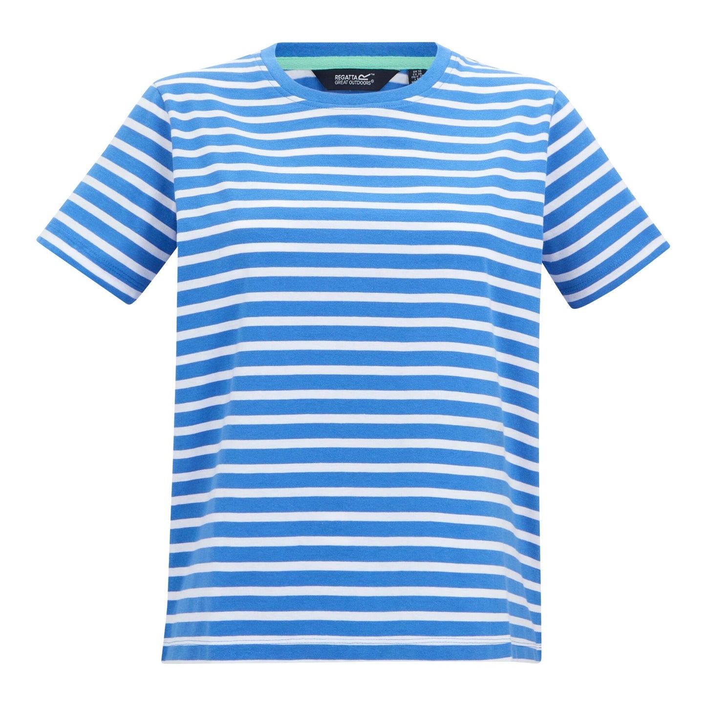 Sonic Blue-White - Front - Regatta Womens-Ladies Bayletta Striped T-Shirt
